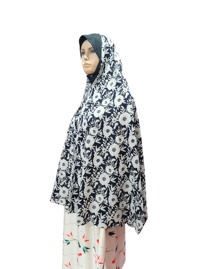 Printed Cotton Namaaz Hijab – Soft, Breathable & Full Coverage.B009P004
