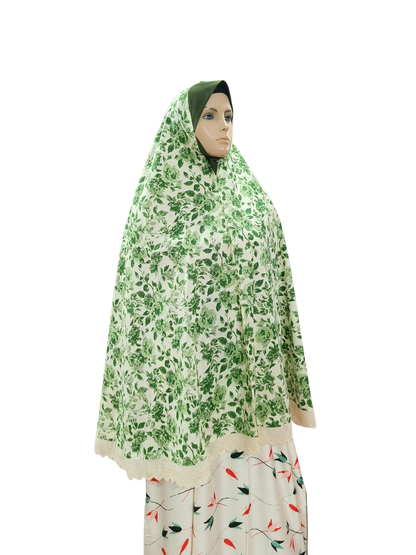 Printed Cotton Namaaz Hijab – Soft, Breathable & Full Coverage.B009P015