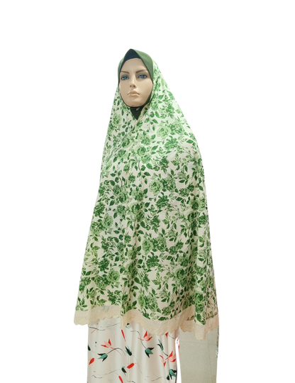 Printed Cotton Namaaz Hijab – Soft, Breathable & Full Coverage.B009P015