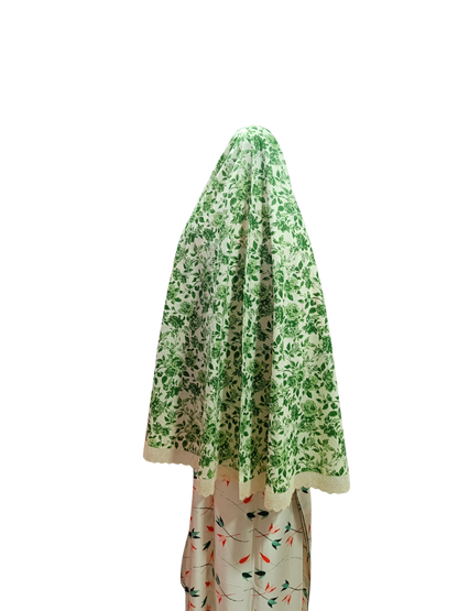 Printed Cotton Namaaz Hijab – Soft, Breathable & Full Coverage.B009P015