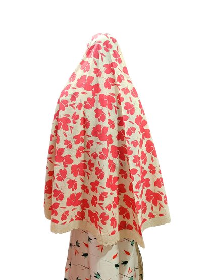 Printed Cotton Namaaz Hijab – Soft, Breathable & Full Coverage.B009P016