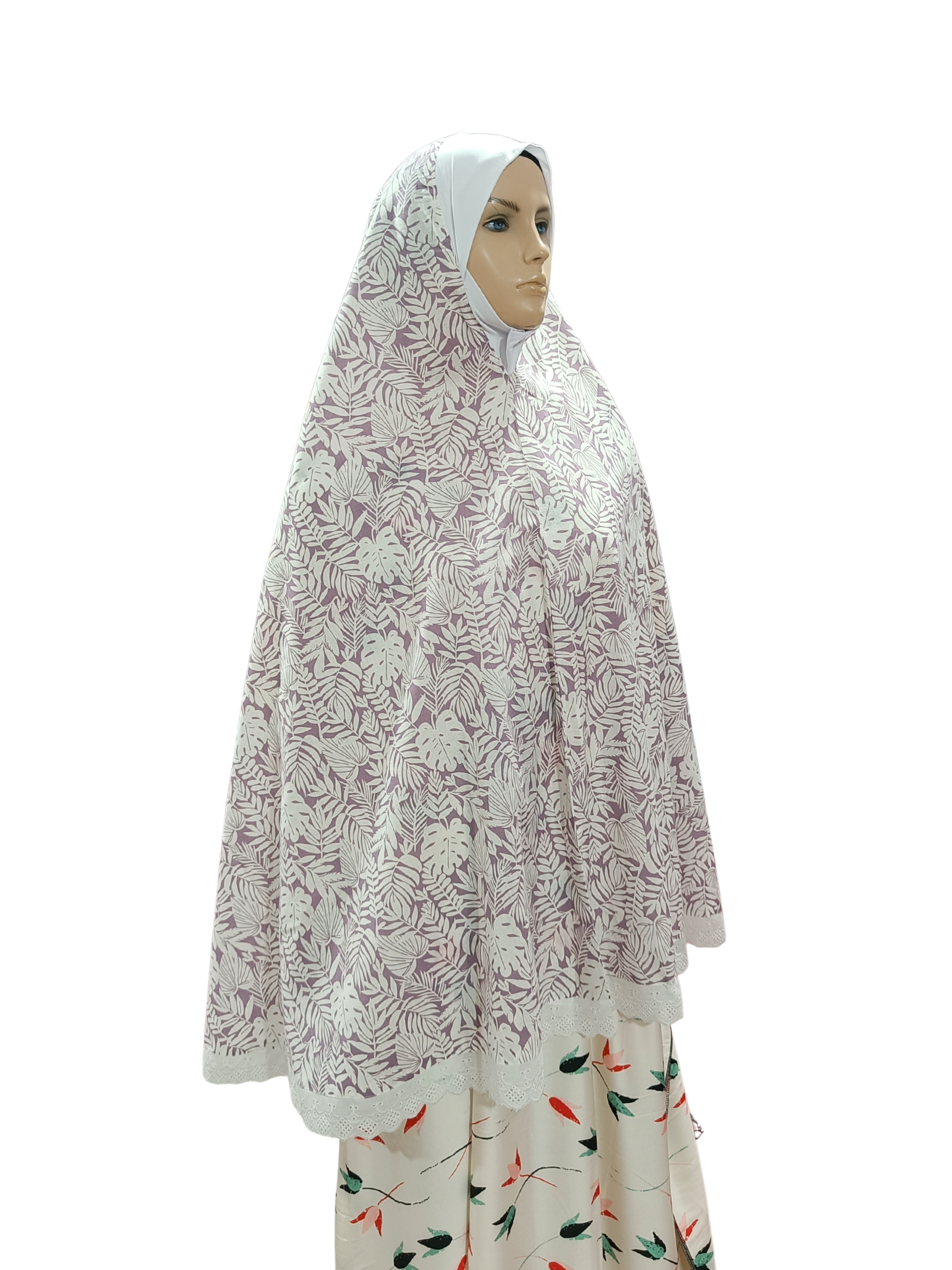Printed Cotton Namaaz Hijab – Soft, Breathable & Full Coverage.B009P017