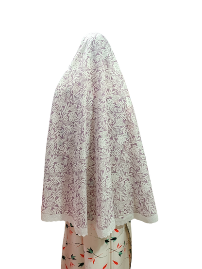 Printed Cotton Namaaz Hijab – Soft, Breathable & Full Coverage.B009P017