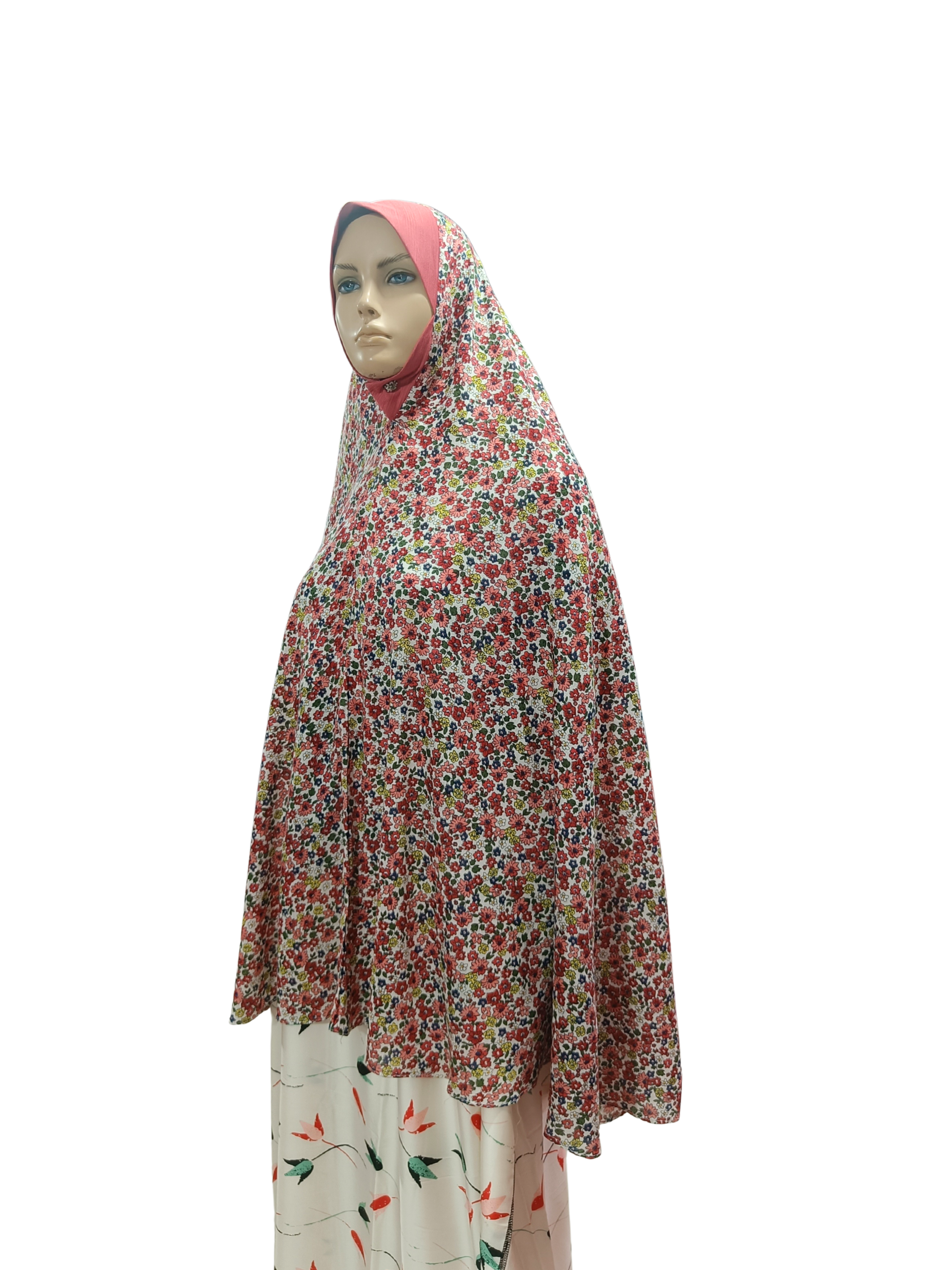 Printed Cotton Namaaz Hijab – Soft, Breathable & Full Coverage.B009P009