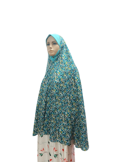 Printed Cotton Namaaz Hijab – Soft, Breathable & Full Coverage.B009P011