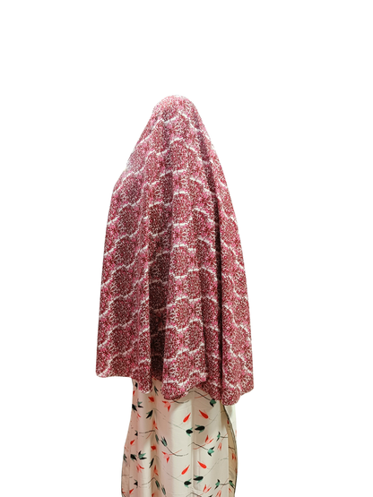 Printed Cotton Namaaz Hijab – Soft, Breathable & Full Coverage.B009P002
