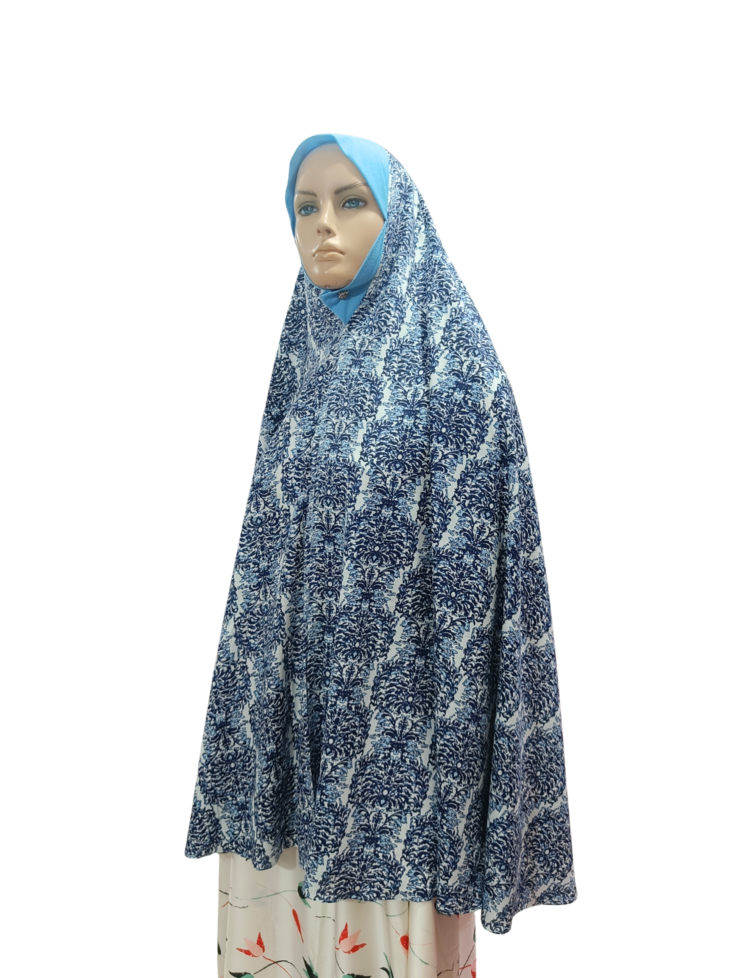 Printed Cotton Namaaz Hijab – Soft, Breathable & Full Coverage.B009P007