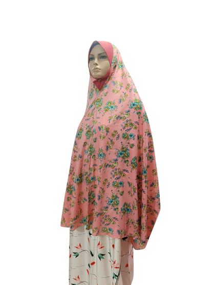 Printed Cotton Namaaz Hijab – Soft, Breathable & Full Coverage.B009P008