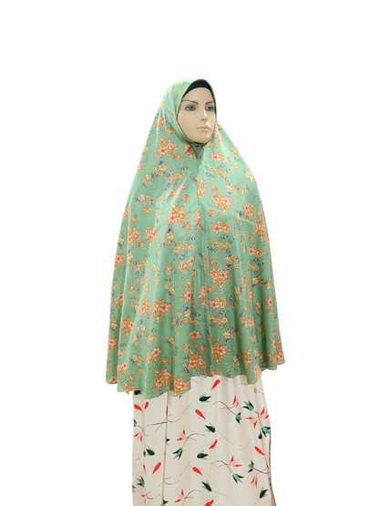 Printed Cotton Namaaz Hijab – Soft, Breathable & Full Coverage.B009P003