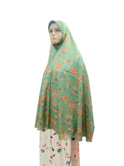 Printed Cotton Namaaz Hijab – Soft, Breathable & Full Coverage.B009P003