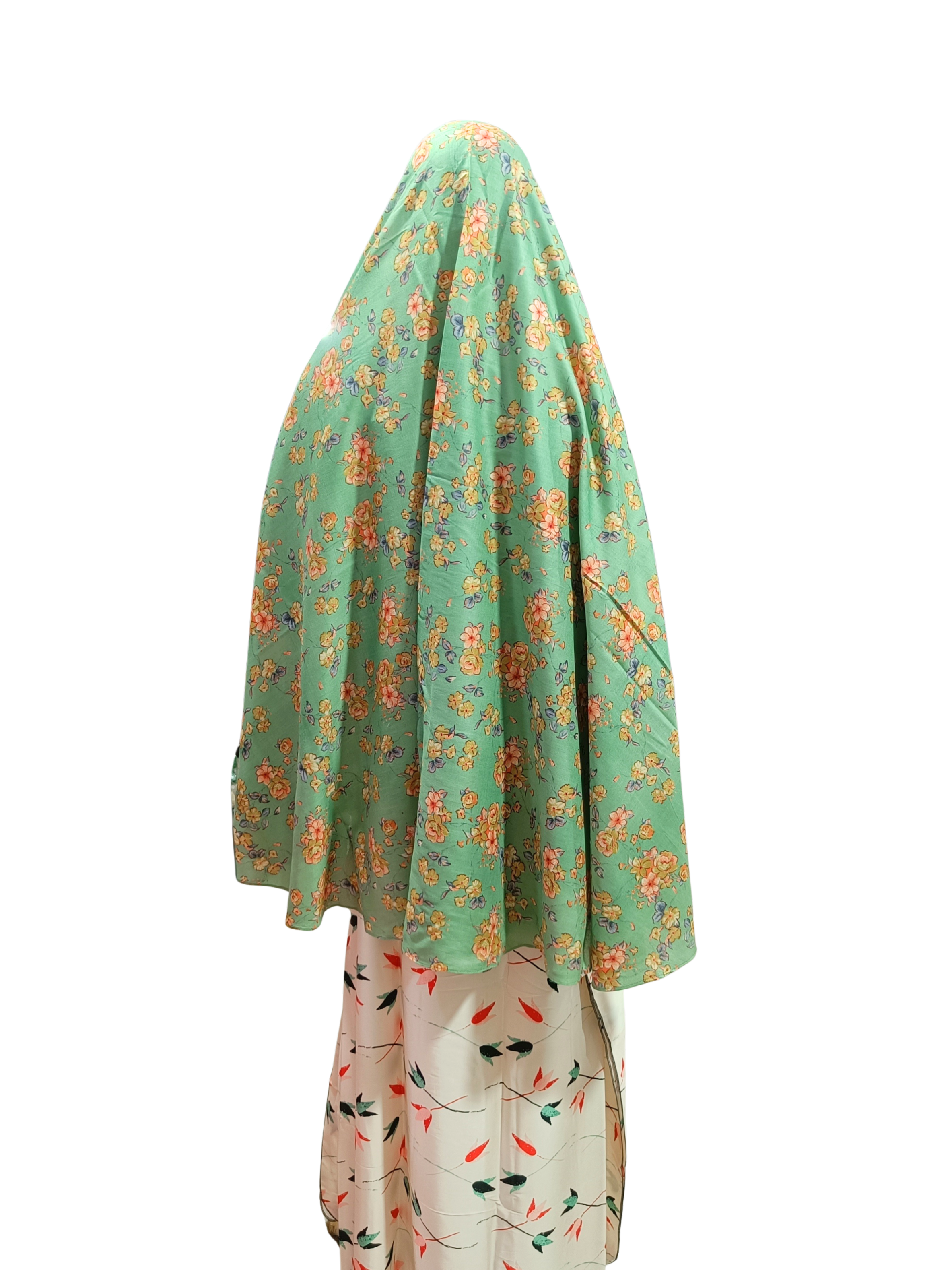 Printed Cotton Namaaz Hijab – Soft, Breathable & Full Coverage.B009P003