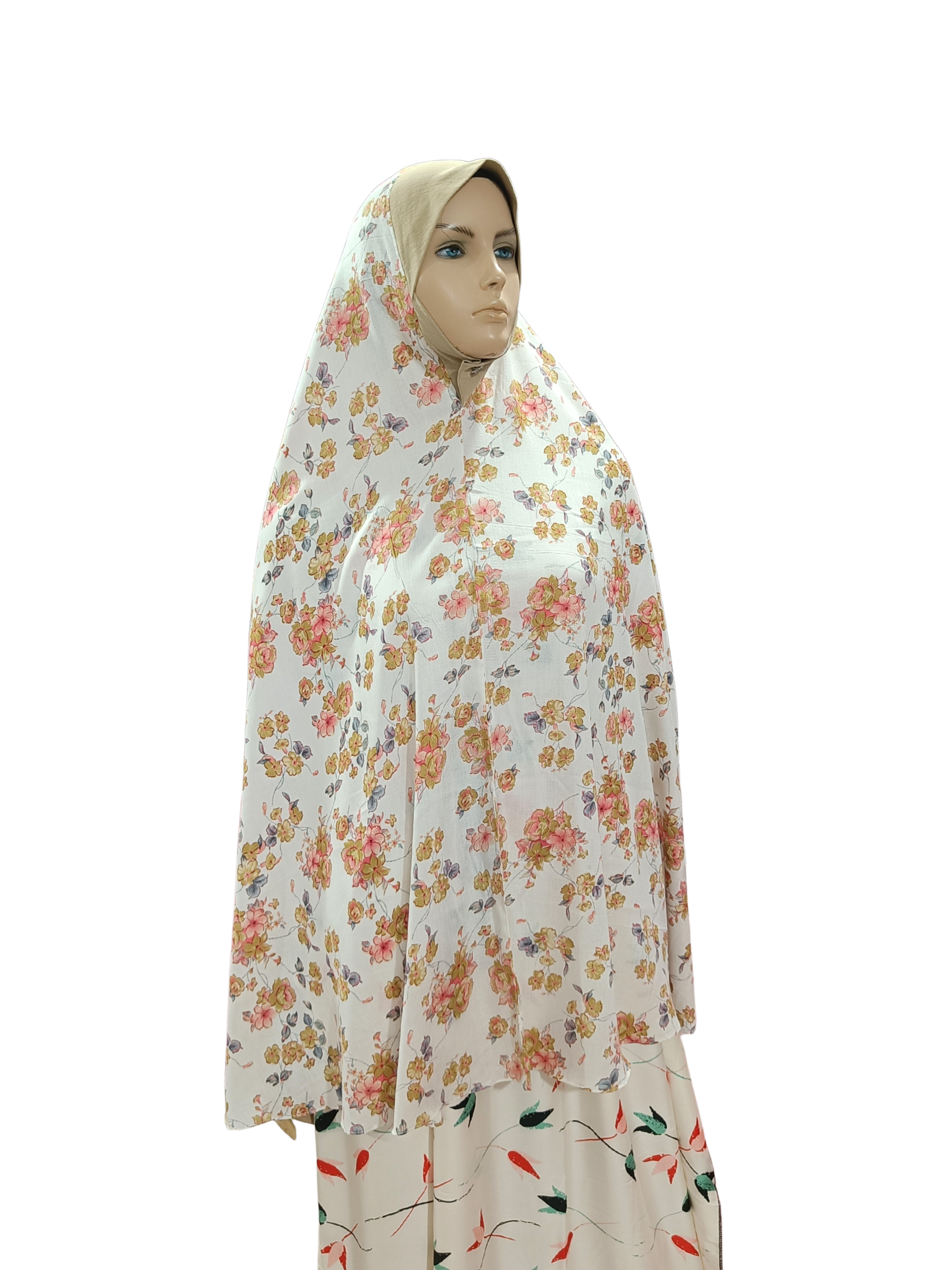 Printed Cotton Namaaz Hijab – Soft, Breathable & Full Coverage.B009P006