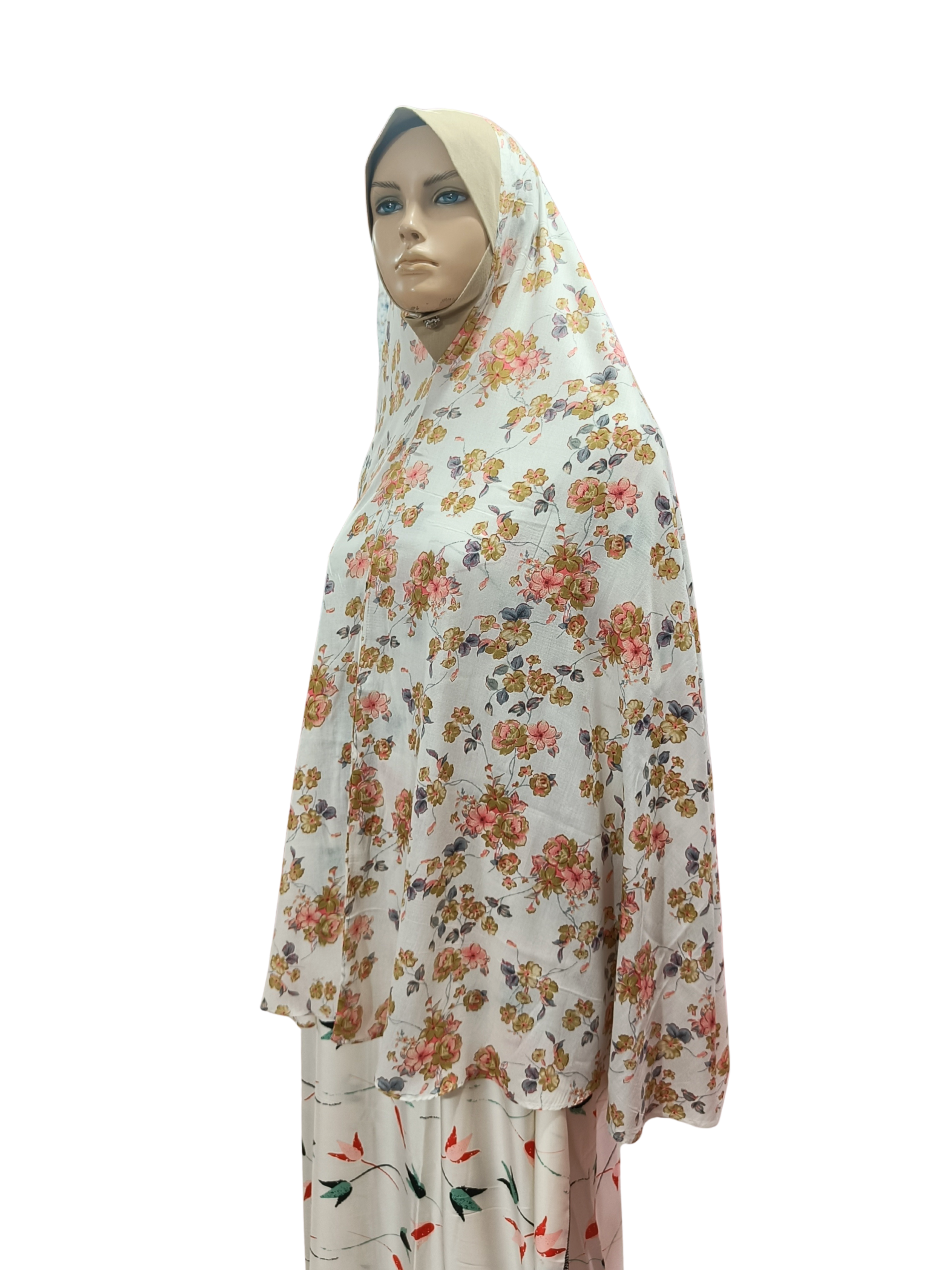 Printed Cotton Namaaz Hijab – Soft, Breathable & Full Coverage.B009P006