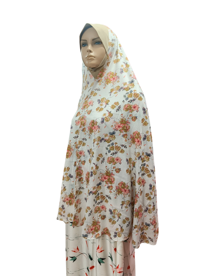 Printed Cotton Namaaz Hijab – Soft, Breathable & Full Coverage.B009P006