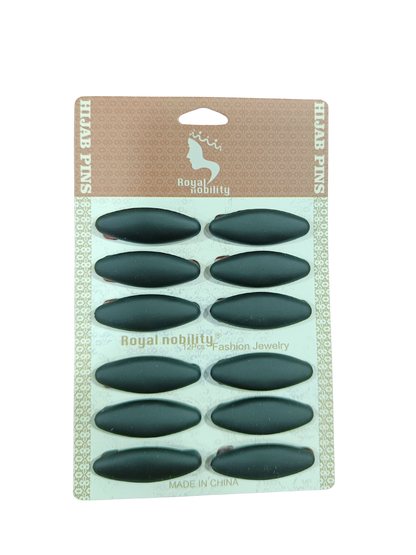 Royal Nobility Hijab Pins – Matte Black (12 Pieces)- MP-024